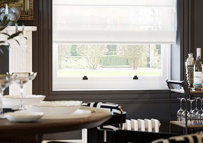 Casoria Voile, White Horizon - Roman Blind - Image 5